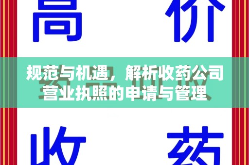 泰安规范与机遇，解析收药公司营业执照的申请与管理