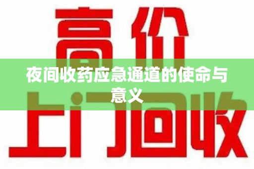 泰安夜间收药应急通道的使命与意义